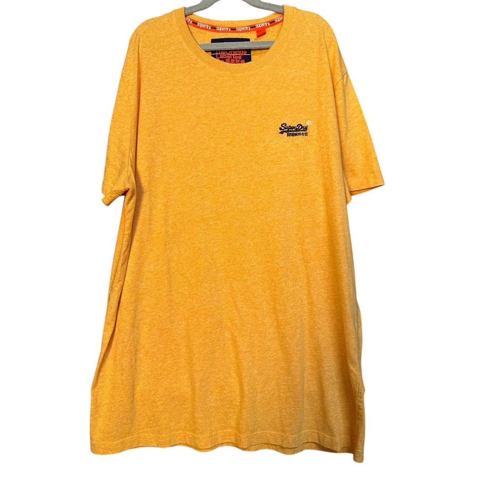 Superdry  Y2K  Rare Men's‎ Yellow Essential Logo Embroidered T-Shirt Crewneck XL